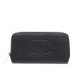 Chanel Black Timeless CC Zip Around Wallet For Discount