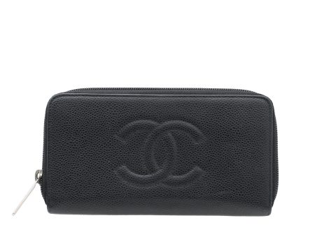 Chanel Black Timeless CC Zip Around Wallet For Discount