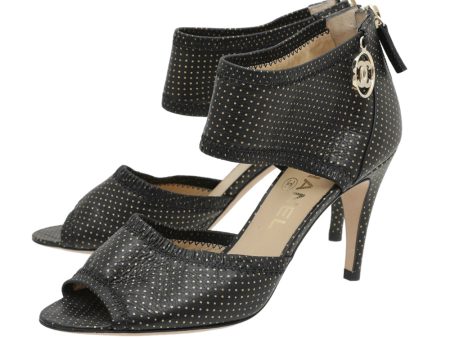 Chanel Black CC Speckles Sandal 36 Online