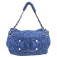 Chanel Blue Nylon Timeless CC Bubble Accordion Bag Online Sale