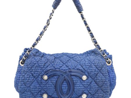 Chanel Blue Nylon Timeless CC Bubble Accordion Bag Online Sale