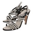 Chanel Bicolor Pearl Studded Strappy Ankle Strap Sandals 38 Online Sale