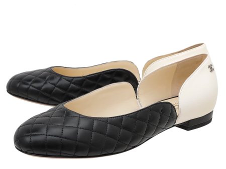 Chanel Bicolor Ballerina With Open Details 38 Online Hot Sale