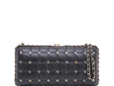 Chanel Black CC Chain Around Signature Clutch For Cheap