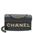 Chanel Black Logo Enchained Flap Medium Bag Discount