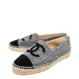 Chanel Bicolor CC Velvet Wool Tweed Espadrille 40 Sale