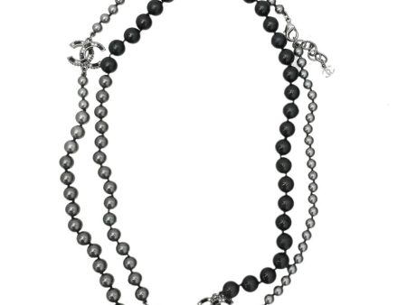 Chanel Bicolor CC Pearl Long Necklace on Sale