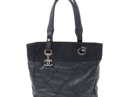 CHANEL Paris Biarritz Coated Canvas Leather Tote Bag PM A34208 Sale