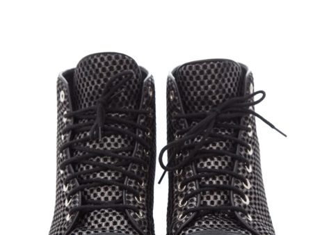 Chanel Black Mesh & Leather CC Sneakers SZ 35 For Discount