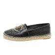 Chanel Black CC Crystal Espadrille Flat 39 Sale