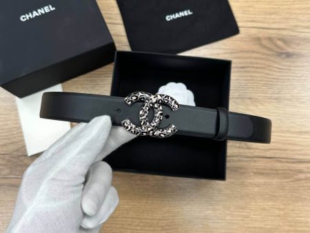 Chanel Calfskin & Gold-Tone Metal Black Belt Ornament snake Sale