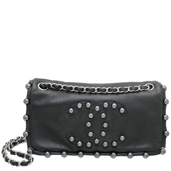 Chanel Black CC Obsession Pearl Flap Bag For Cheap