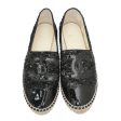 Chanel Black CC Cap Toe Sequins Espadrille 40 For Cheap