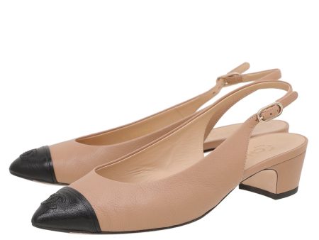 Chanel Bicolor CC Pointed Toe Slingback 39 Cheap