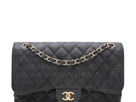 Chanel Black Classic Double Flap Jumbo Bag For Cheap