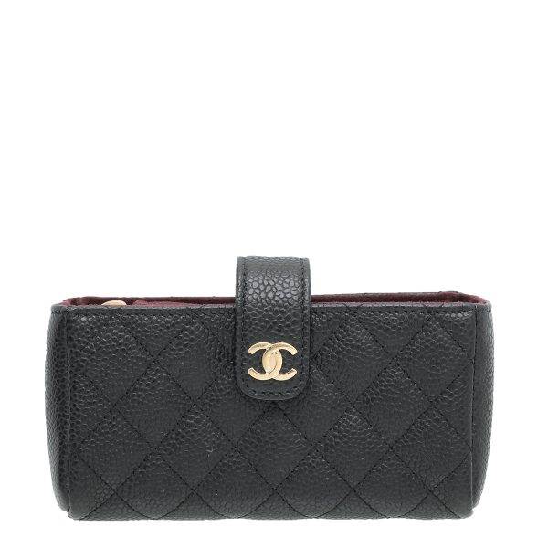 Chanel Black CC Classic Phone Holder Pouch Cheap