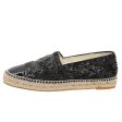 Chanel Black CC Cap Toe Sequins Espadrille 40 For Cheap