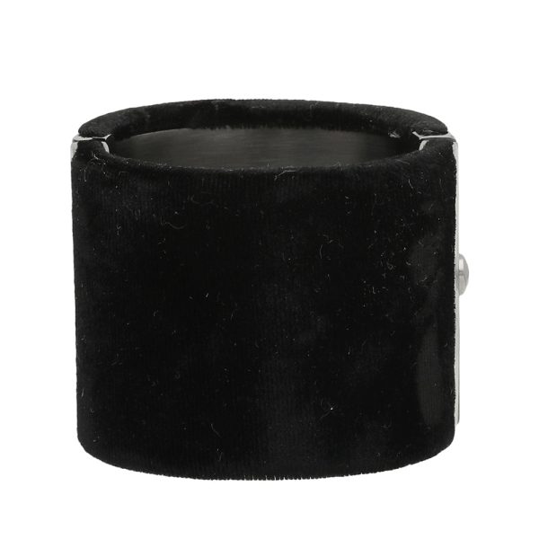 Chanel Black CC Velvet Wide Cuff Bracelet Fashion