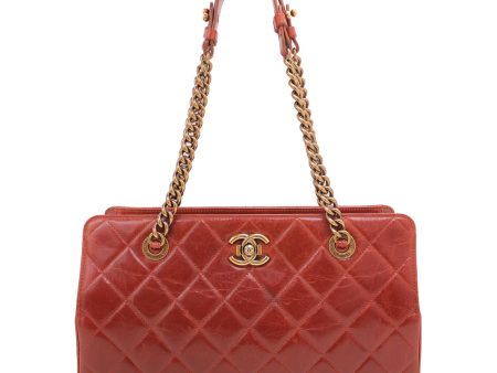 Chanel Brown Glazed CC Lock Tote Bag Supply