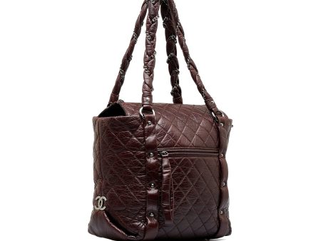 Brown Chanel Lady Braid Shopping Tote For Sale