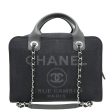 Chanel Black CC Mixed Fibers Deauville Bowling Bag Cheap