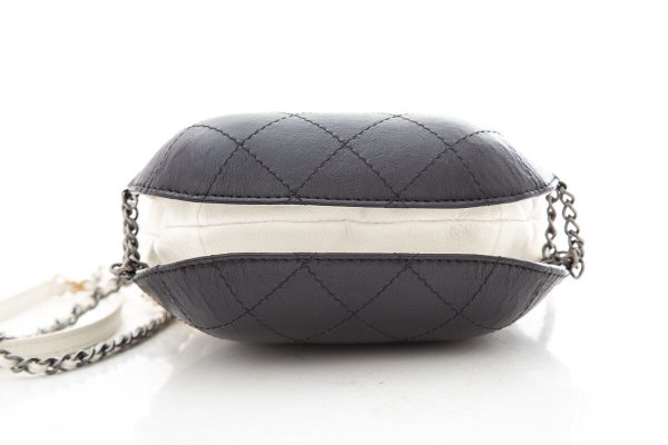 Chanel Black & Cream Gabrielle Small Drawstring Handbag For Sale