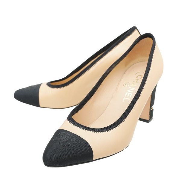 Chanel Bicolor Chained Heel Pumps 37.5 Online