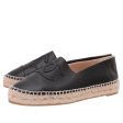 Chanel Black CC Cap Toe Espadrille 37 For Cheap