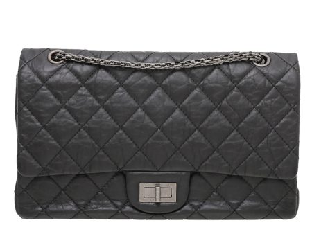 Chanel Black Distressed 2.55 Reissue 227 Flap Bag on Sale