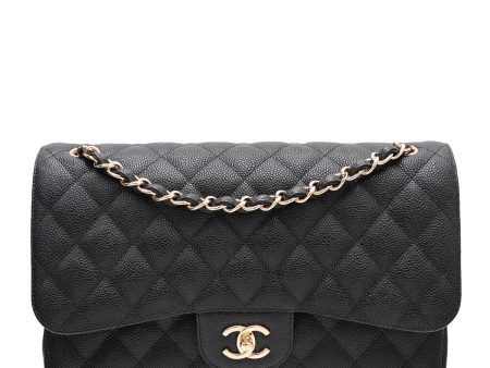 Chanel Black CC Classique Double Flap Bag For Discount