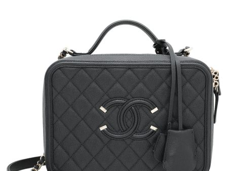 Chanel Black CC Filigree Vanity Bag Cheap