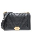 Chanel Black Le Boy Chevron Mix Bag For Discount