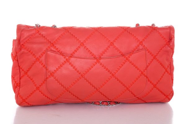 Chanel Poppy Red 2011 East West Soft Sided Single Flap Bag Discount