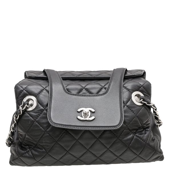 Chanel Black CC Accordion Shopping Bag Sale