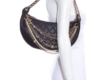 Chanel Black All About Chains Hobo Handbag For Discount