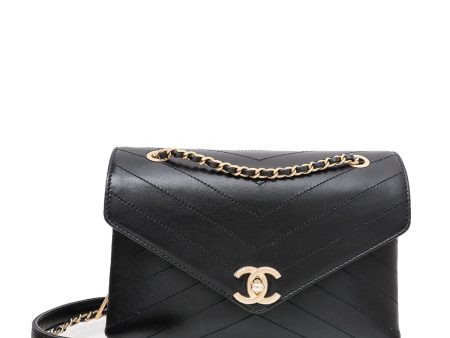 Chanel Black CC Chevron Medium Envelope Flap Bag Online