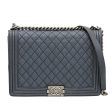 Chanel Blue Le Boy Large Flap Bag For Sale