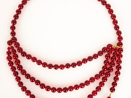 Ceinture de perles rouges Chanel 1992 Supply