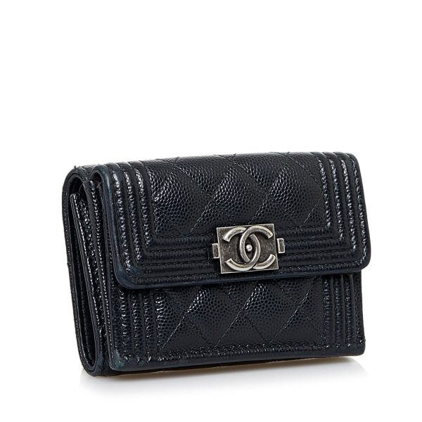 Chanel Caviar Boy Trifold Wallet (SHG-nwnPs6) Online now