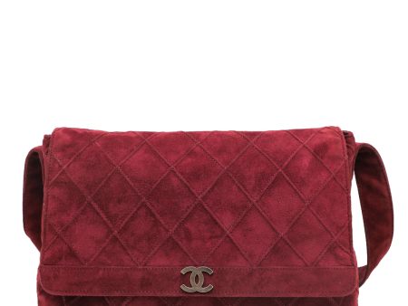 Chanel Burgundy Diamond Quilted Flap Shoulder Bag Fashion