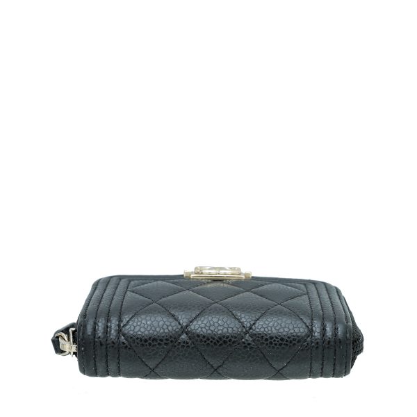 Chanel Black Le Boy Zipped Coin Purse Sale