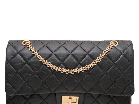 Chanel Black 2.55 Reissue 227 Flap Distressed Bag Cheap