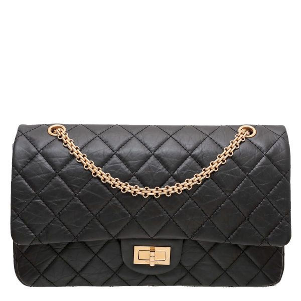 Chanel Black 2.55 Reissue 227 Flap Distressed Bag Cheap