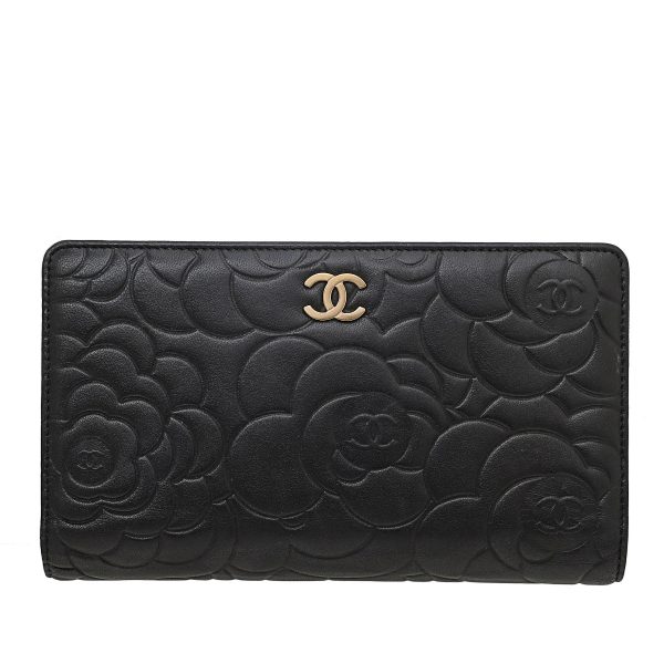 Chanel Bicolor Camellia Embossed L Yen Wallet Online Hot Sale