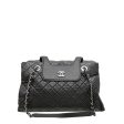 Chanel Black CC Accordion Shopping Tote Bag Supply