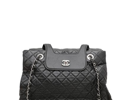 Chanel Black CC Accordion Shopping Tote Bag Supply