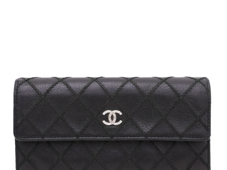 Chanel Black CC Ultimate Stitch Flap Wallet For Cheap