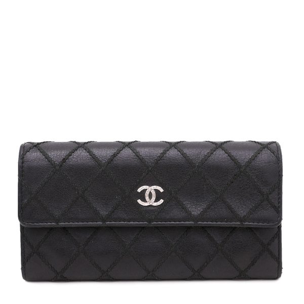 Chanel Black CC Ultimate Stitch Flap Wallet For Cheap