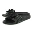 Chanel Black Tweed Grosgrain Camellia Mules 42 Online now