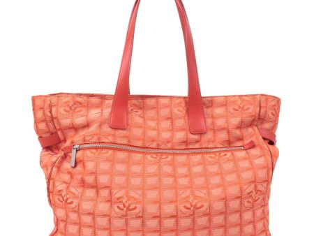 CHANEL New Travel Line Nylon Jacquard Leather Tote Bag TGM A15826 Supply